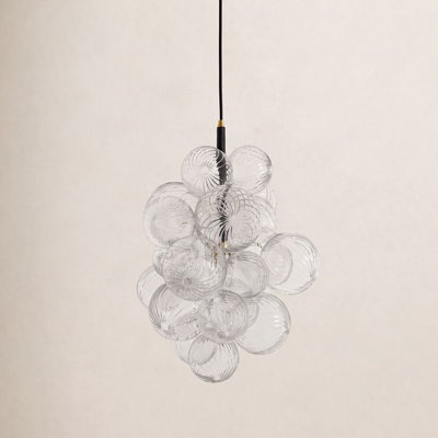 Newtown Single Light Ribbed Glass Dimmable Pendant