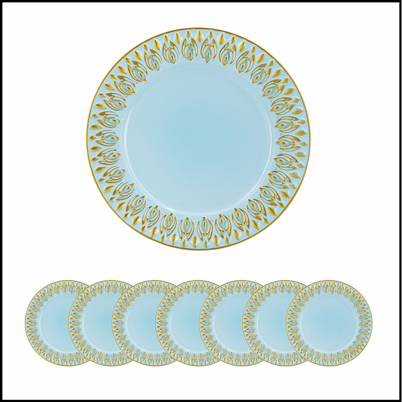 8 Pack Plastic Charger Plate, D14"