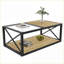 Verre trempé Table basse en bois naturel aggloméré pour le salon, amplement de rangement Facile à nettoyer