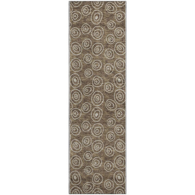 Premium Machine Washable Prisco Brown Rug