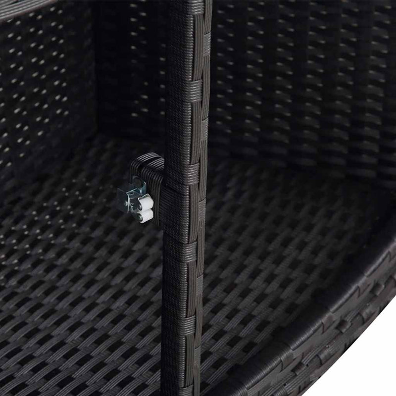 Hot Tub Surround Black Poly Rattan, Black