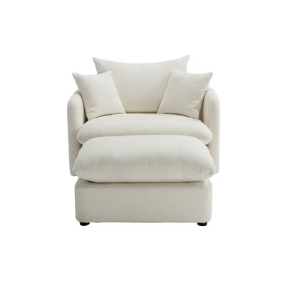 Fauteuil d'appoint pivotant avec repose-pieds