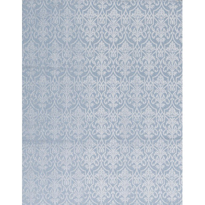 Tapis bleu clair noué à la main de haute qualité
