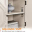 65.2" Antique White Sideboard Cabinet, Modern Style, Construction, Spacious Storage For Pet Supplies Buffet, Classic Design, Smooth Lines, Office-130040497