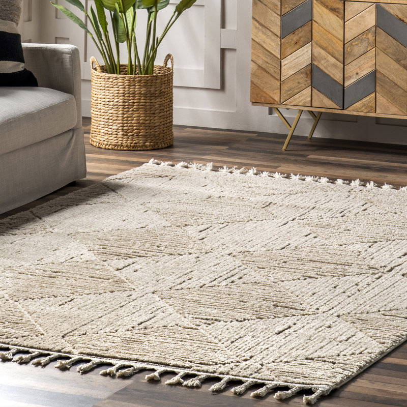 Tapis à motif géométrique texturé Kerry, Round 6'