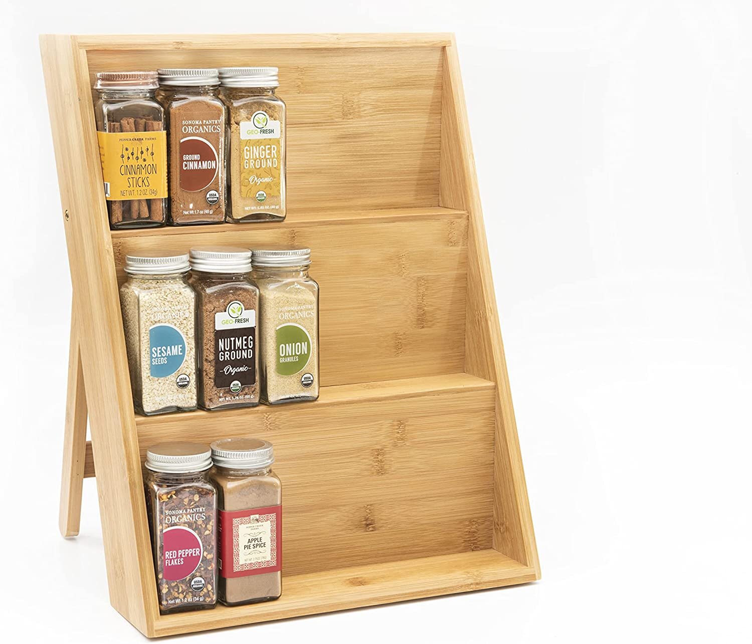 Prep Savour Freestanding Bamboo Spice Rack Wayfair