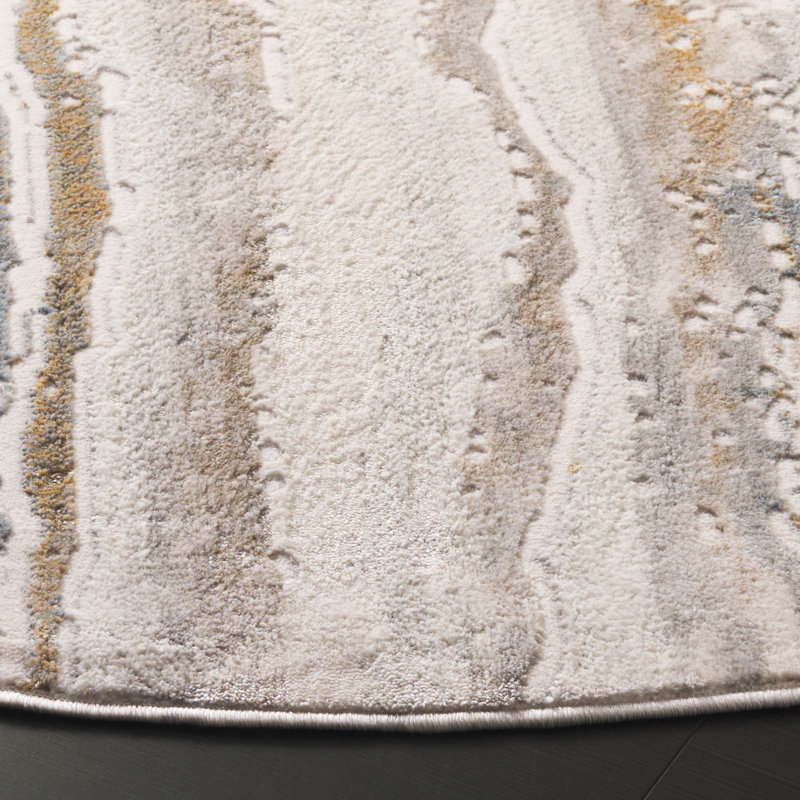 Brenesha Performance Abstract Rug, Round 6'7"