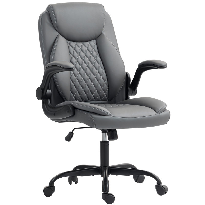 Office Chair, Charcoal , Faux Leather
