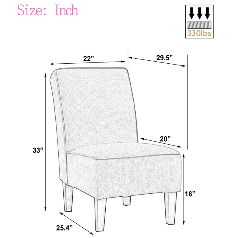 Montevideo Upholstered Slipper Chair, Orange Linen