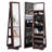 Classic Walnut Jewellery Armoire With Rotating Base And Built-In Mirror