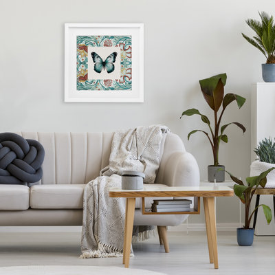 «Blue Toned», reproduction de papillon encadrée sous verre, conception par Elizabeth Medley