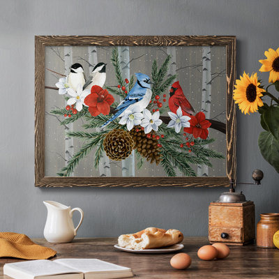 Birch Birds Collection, peinture sur toile encadrée