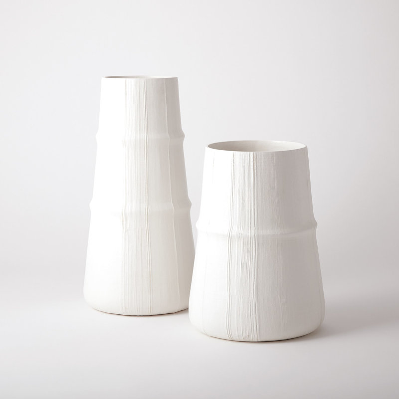 Handmade Ceramic Table Vase, Soft White