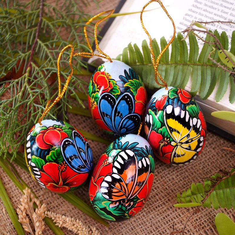 Ornements en bois eden monarch (lot de 4)