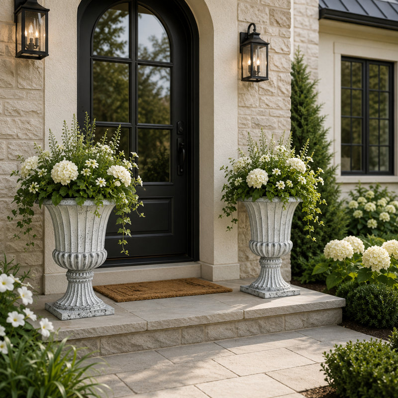Bayliff Classic Urn Planter, Concrete, 21.5 " H x 16.5" W x 16.5" D