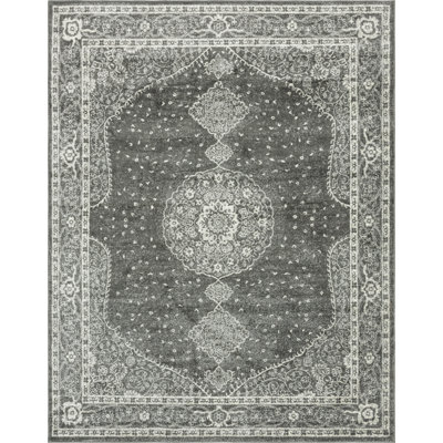 Tapis de style oriental gris foncé