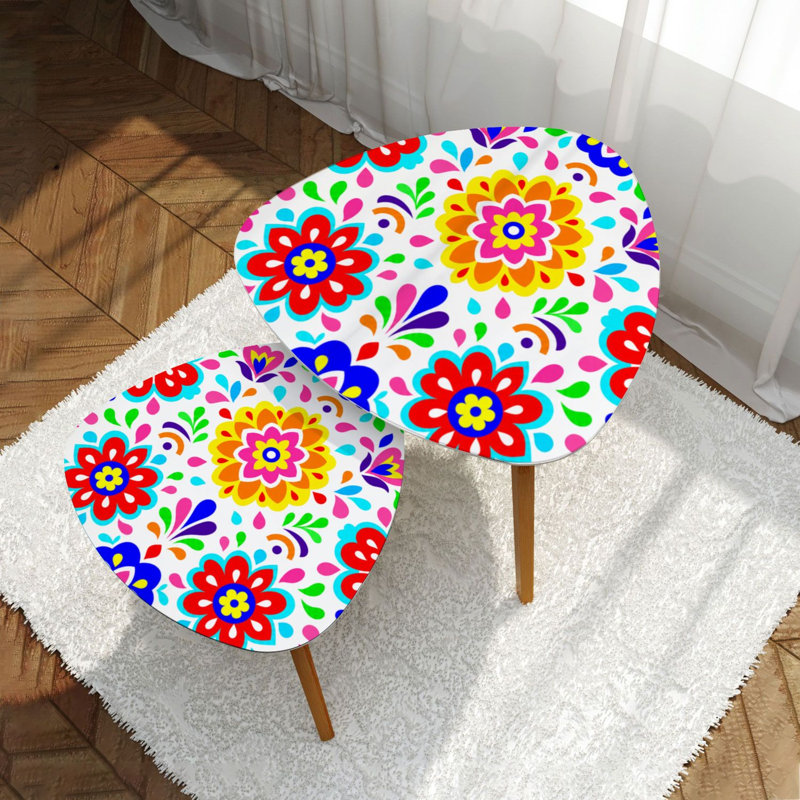 Ensemble de 2 tables basses gigognes Triangle