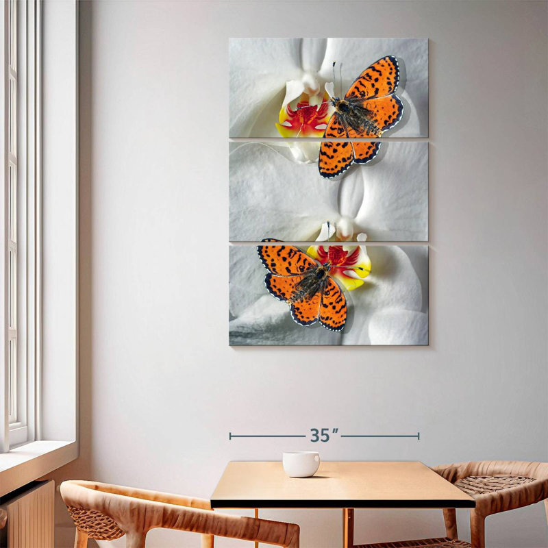 Brampt Orange Butterfly Duo, 65" H x 42" W