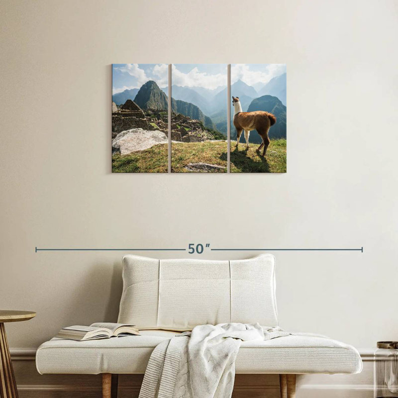 Brampt Llama And Machu Picchu, 20" H x 33" W