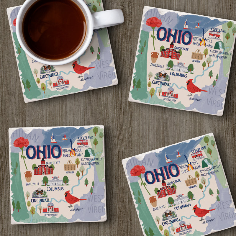 Ensemble de sous-verres 4 pièces CounterArt Ohio