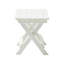 Petite table et chaise pliable avec hanches et 2 chaises, mobilier d'extérieur blanc rectangulaire pour une utilisation polyvalente
