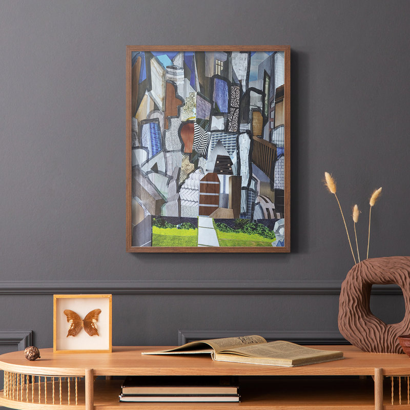 Chicago Grant Park Framed Print - Solid Wood, Brown, 10" H x 8" W