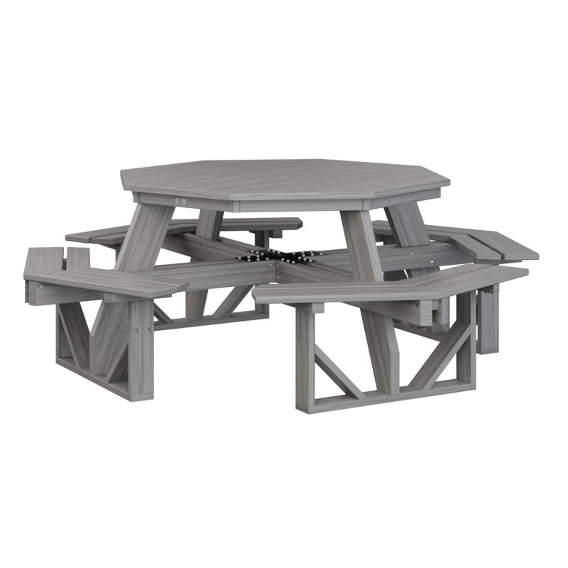 Table de pique-nique octogonale Berlin Gardens, Bois flottant gris