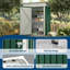 5x0.9 M Galvanized Steel Outdoor Storage Shed, Weatherproof Metal Garden Tool Cabinet with Sloped Roof, Lockable Tall Door, Air Vents, 67 Cu.Ft Storage Capacity for Backyard Equipment, Navy Blue-131013345