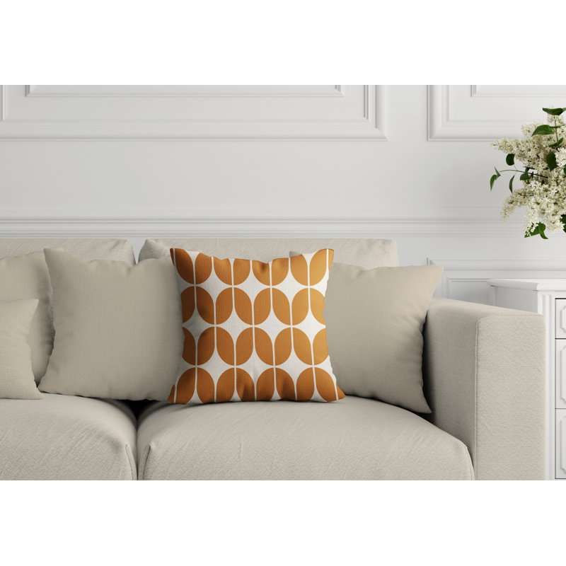 Housse et insert de coussin extérieur d'extérieur, 17 po x 17 po, Orange, Carré