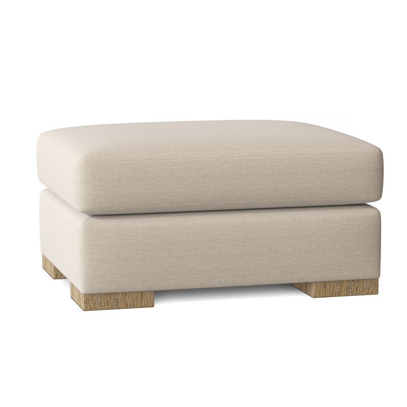 Branam Upholstered Ottoman, Natural, Marlow Tangelo