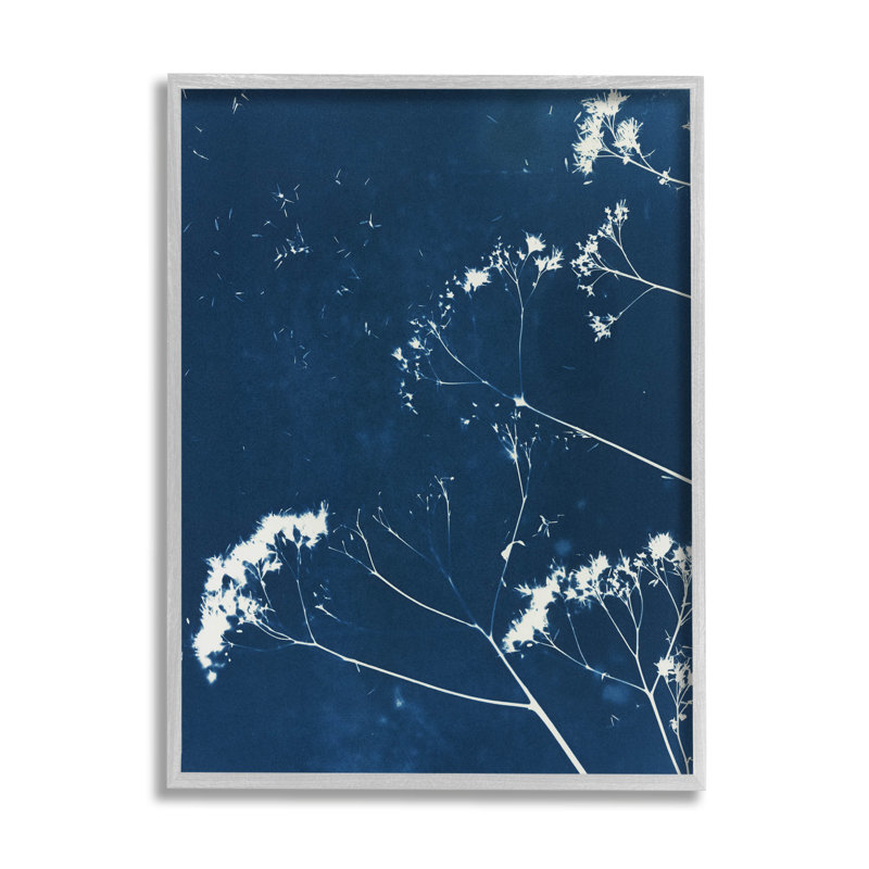 Art de la giclée botanique bleu marine par Liz St. Andre, H 20 po x l 16 po x P 1,5 po, Estampe numérique Farmhouse