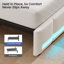 Upholstered Platform Bed Frame with Wingback Headboard, LED Lights & 4 Storage Drawers-1077259074-1092205472-1077259073