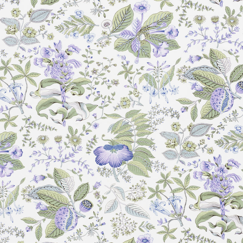 Pomegranate Botanical Fabric, Purple