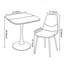 Ensemble de salle à manger 5 pièces de style Mid-Century moderne avec plateau en panneau de fibres à densité moyenne et piédestal en métal, 4 chaises