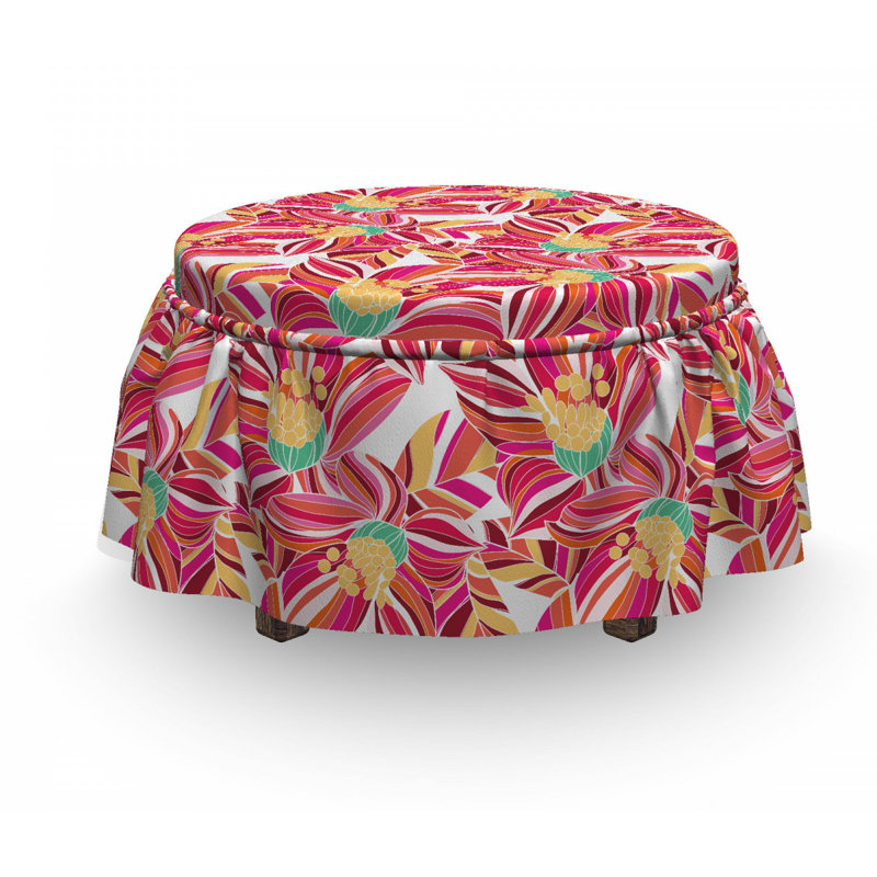 Housse pour repose-pieds abstract spring fleurs
