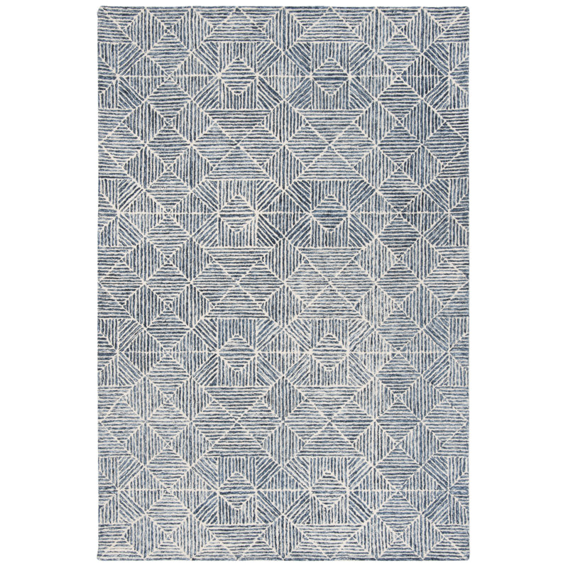 Geometric Hand Woven Area Rug, Rectangle 152 x 244 cm