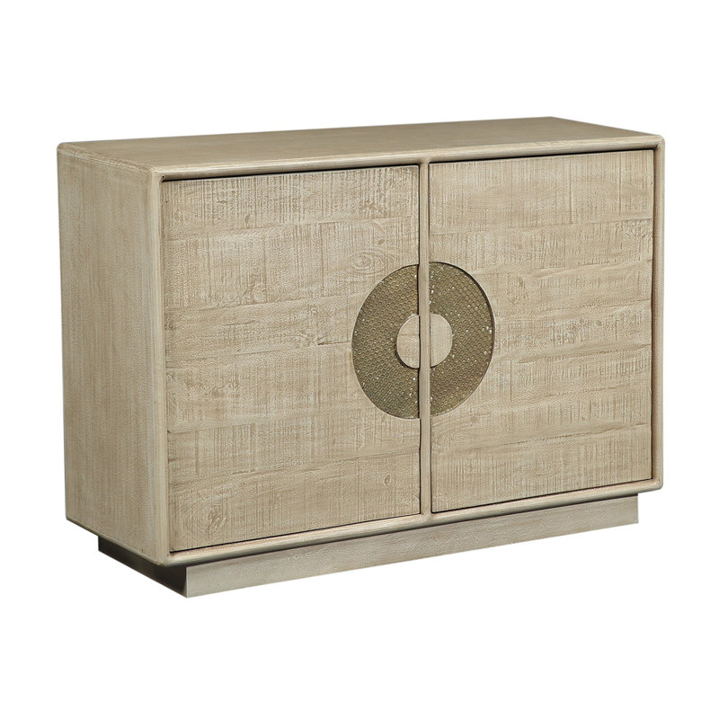 Apex 46 in. Tan Solid Wood 2 Door Media Accent Cabinet
