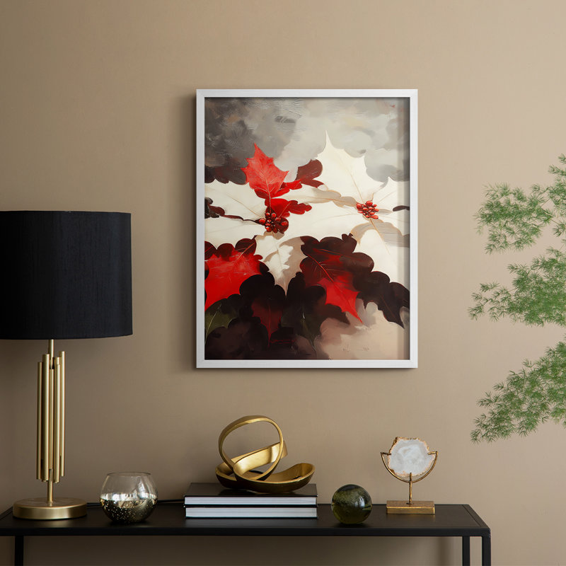 «Christmas Holiday Art», série 2-CII, reproduction encadrée - bois massif, H 30 po x l 24 po, Blanc