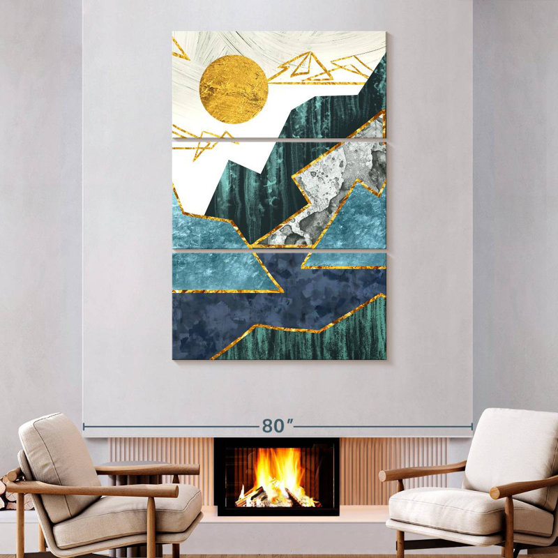Avery Sun Over Abstract Landscape, 74" H x 48" W