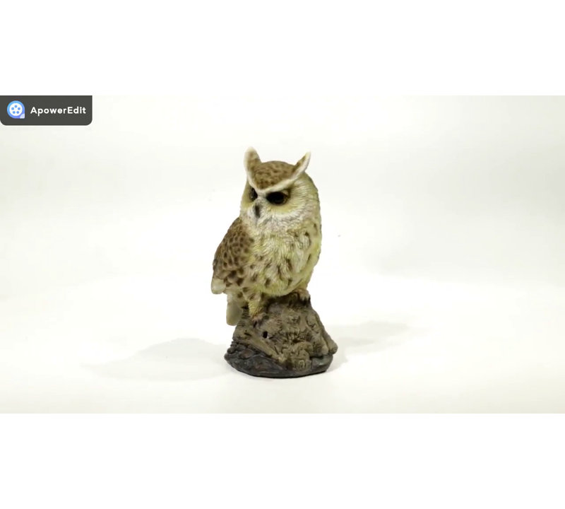 Motion Activated Singing Brown Polyresin Owlet Garden Statue