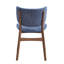 Chaise d'appoint Bevis en tissu bleu et finition noyer (ensemble de 2)