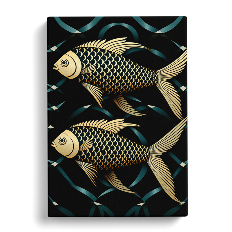 Fish Op Art - Wrapped Canvas, 76cm H x 50cm W x 3cm D