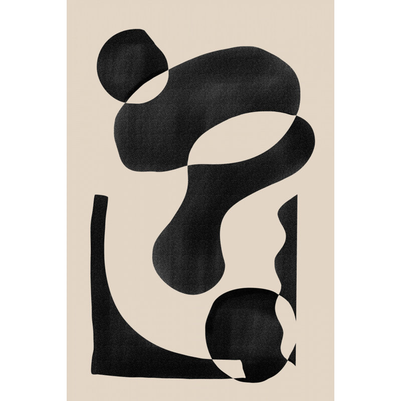 "Motif abstrait", art mural texturé encadré, Noir, noir, noir, noir, H 14 po x l 10 po