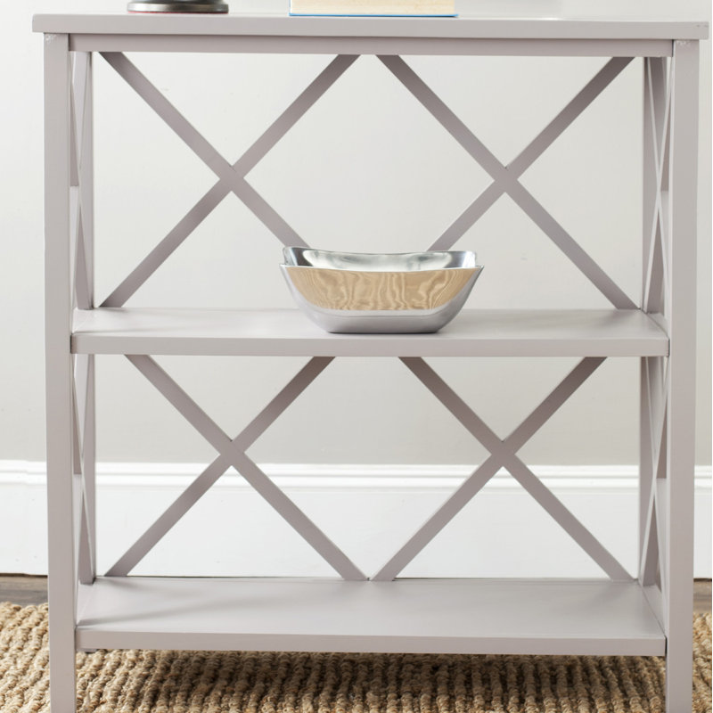 Bibliothèque en bois massif H 35,6 "x l 33,5" Paignt, Gris quartz