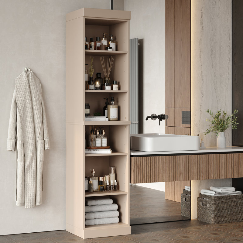 Armoire de rangement 100% en bois massif Palace Imports, tablettes réglables, hauteur 71,5 po, Beige