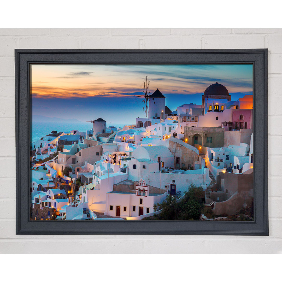 Santorini bei Sonnenuntergang - Einzelne Bilderrahmen Kunstdrucke