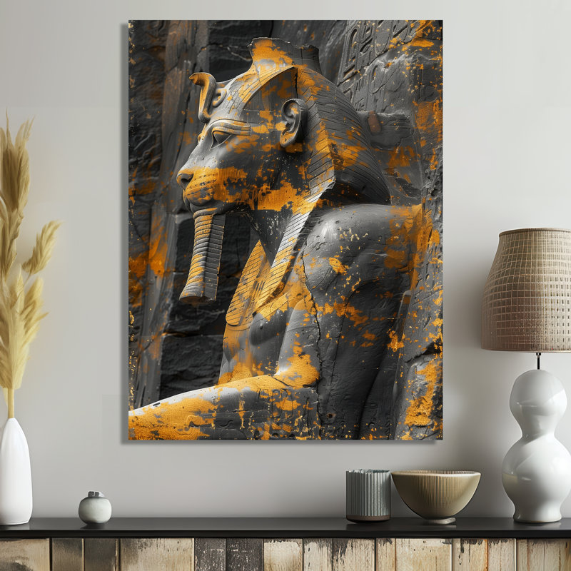  «Yellow Monicolin Sphinx Photo Mythical Creatures - Mythical Creatures, art mural, Cadre simple blanc, bois massif