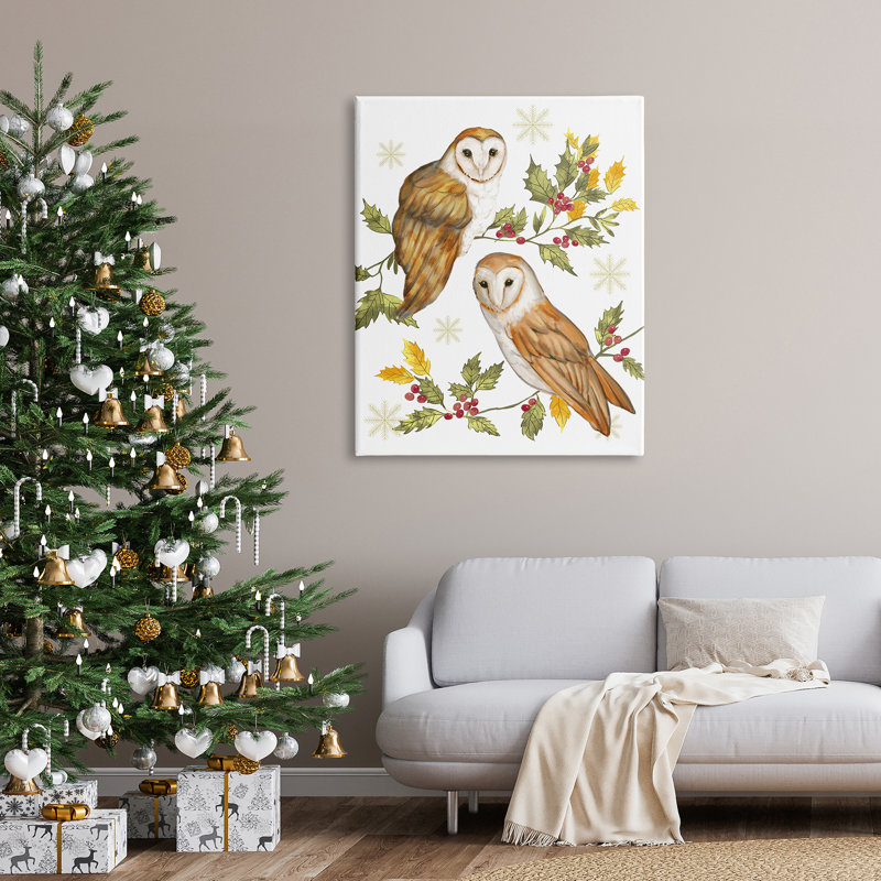Peacely Barn Owl, Toile tendue, H 48 po x l 36 po x P 1,5 po