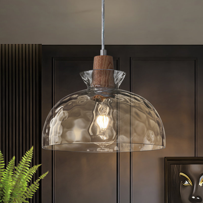 Luminaire suspendu moderne en verre martelé 1 lumière