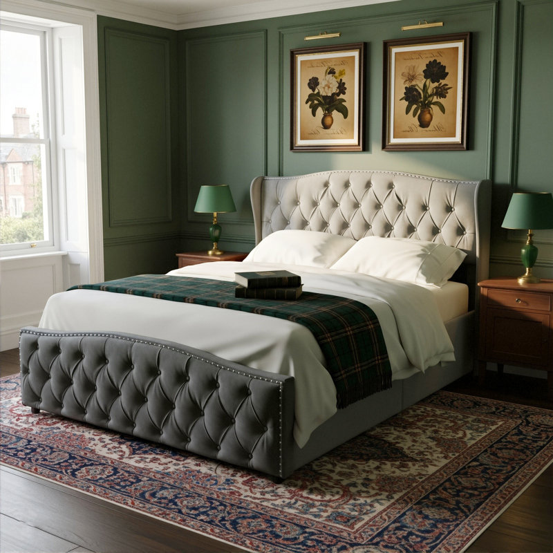 Upholstered Ottoman Storage Bed, European Double (140 x 200 cm)